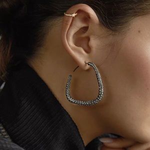 Anthropologie pave hoop earrings